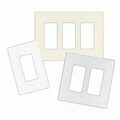 Eaton Wiring Devices 8.56in x 0.08inx4.87in, Silver Granite, Polycarbonate, 4-Gang, Mid, Decorator, Screwless, Wallplate 9524SG